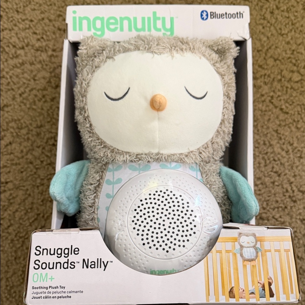 Ingenuity Snuggle Sounds Nally Plush Toy - Gray and Blue